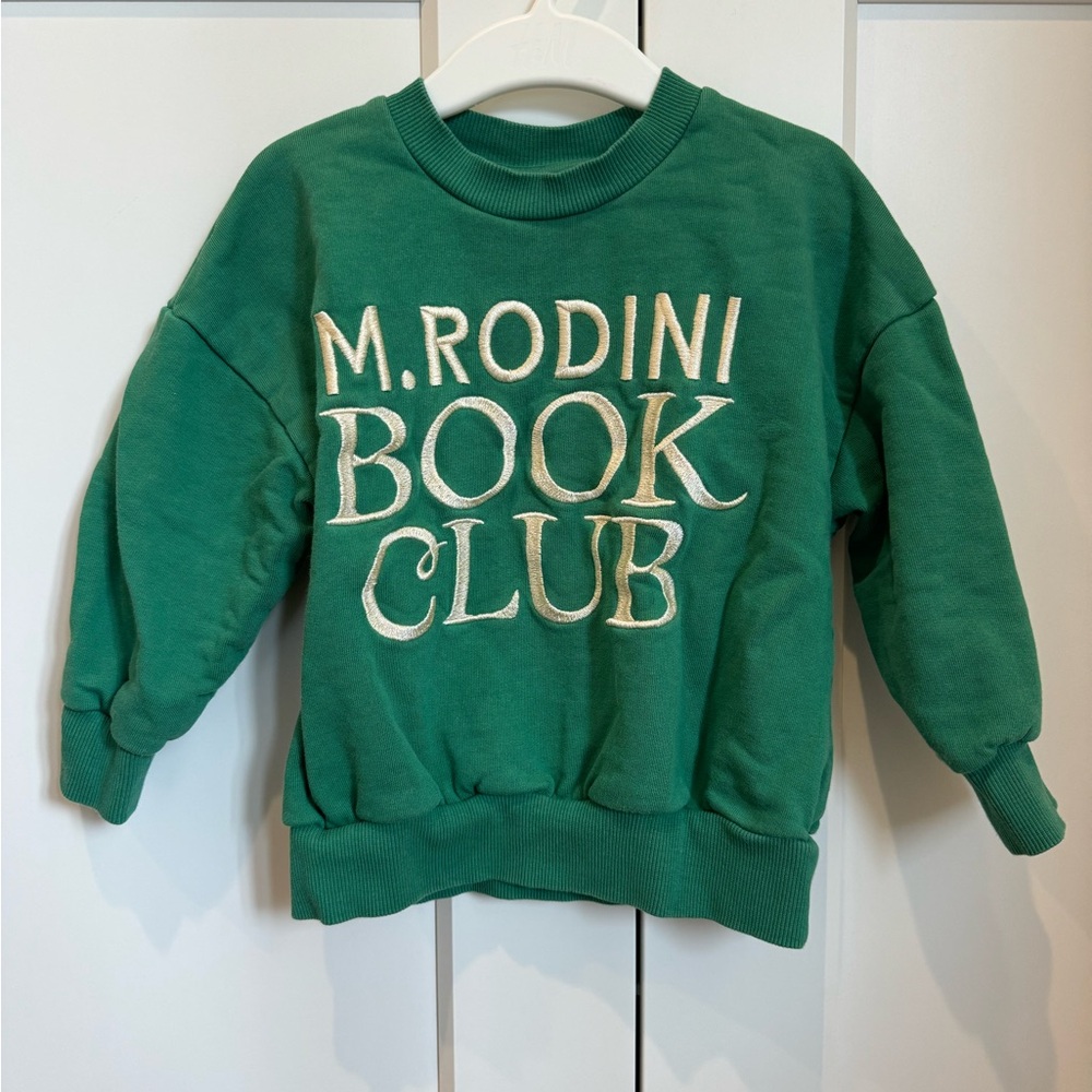 Mini Rodini Book Club Green Kids Sweatshirt 2T